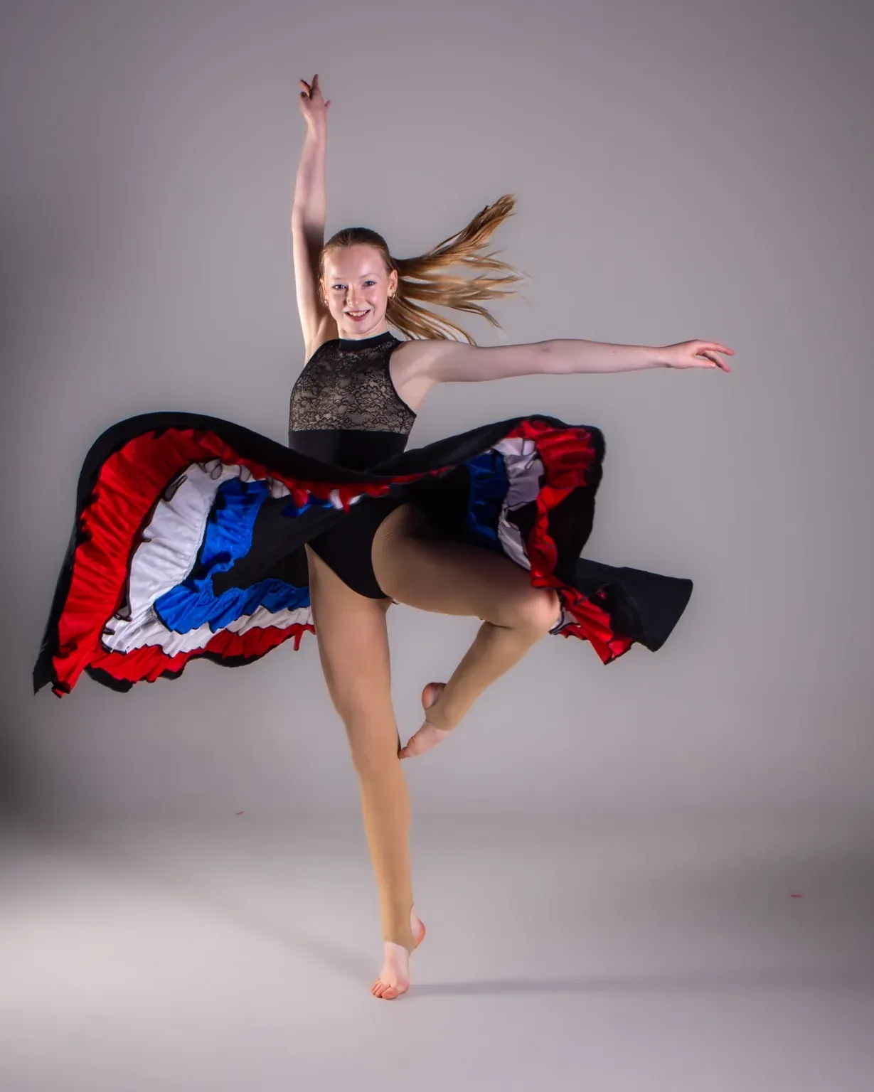 Dynamic studio dance portrait