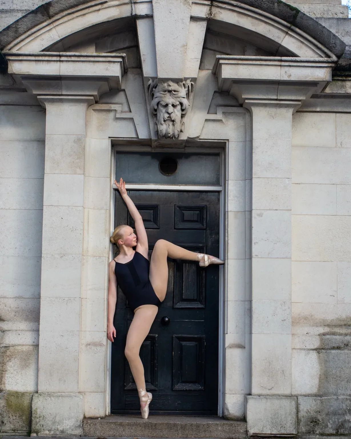 Ballet portrait in a classical doorway