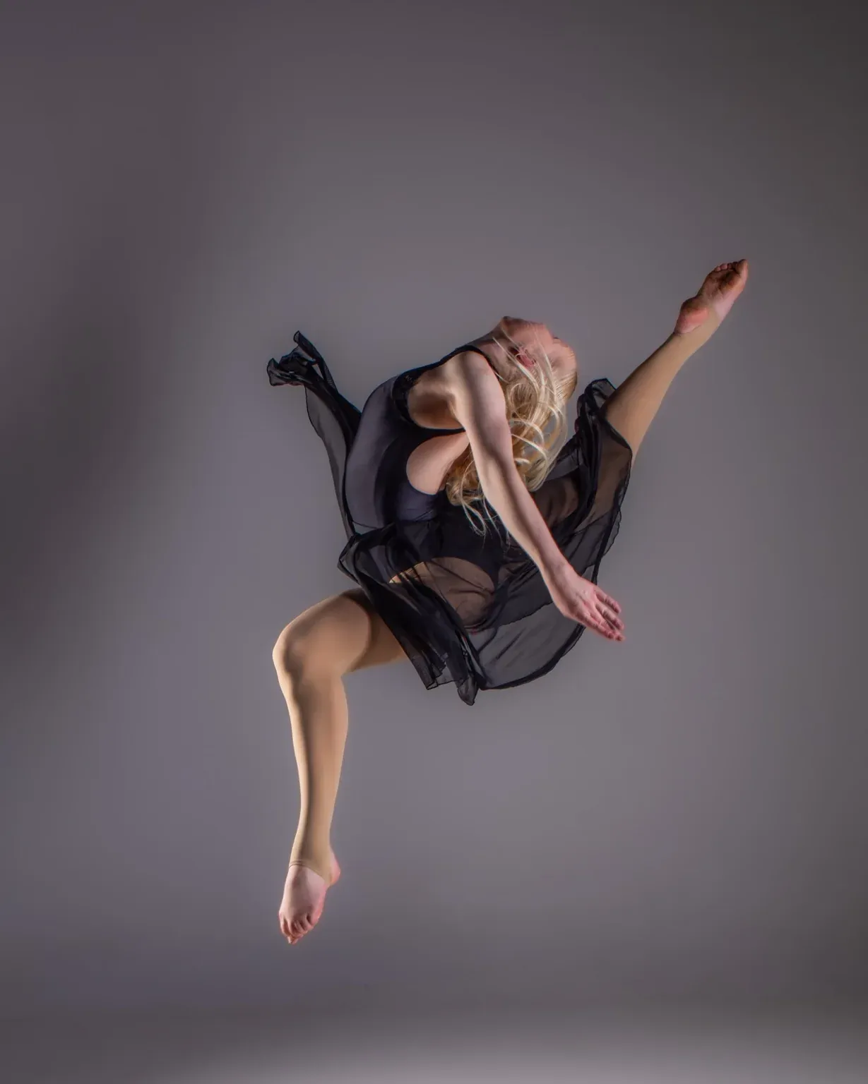 Airborne contemporary dance portrait